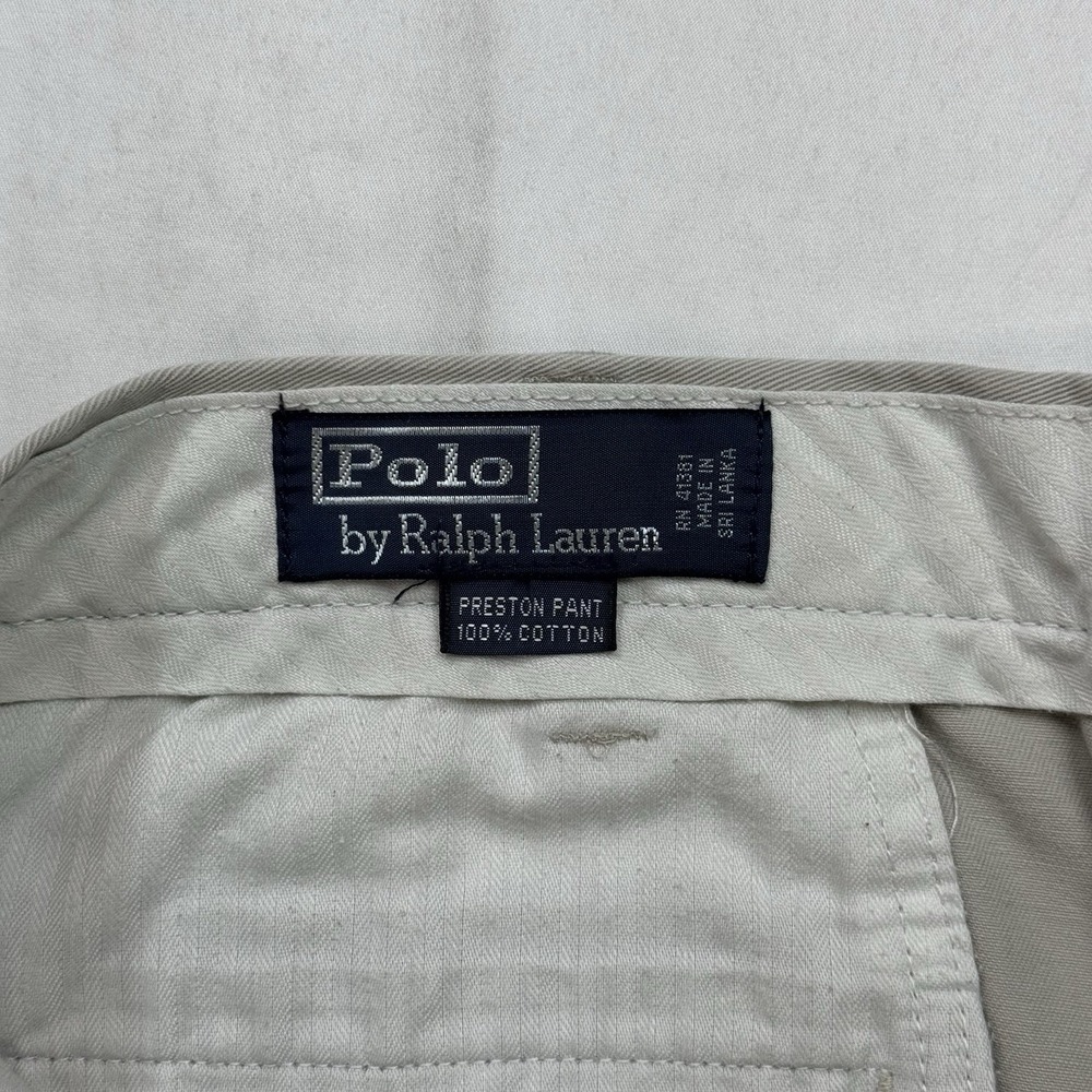 Polo by Ralph Lauren Preston Pants Khaki Chino Men's Sz 34x32 But Fits 34x31 in - Picture 9 of 16